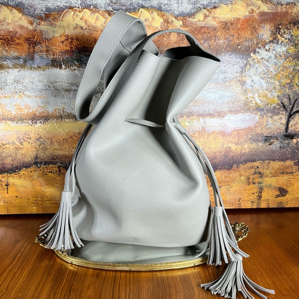 Street Level Grey Bucket Bag Gray Excellent Condition